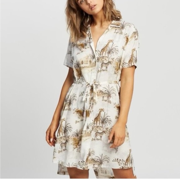 AllSaints Fay Tajpur Shirt Dress Blue and White Size 6 - Picture 2 of 12